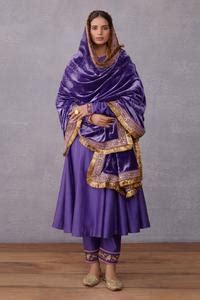 Buy Purple Velvet Jamuni Parizaad Doshala For Women by Torani Online at ...