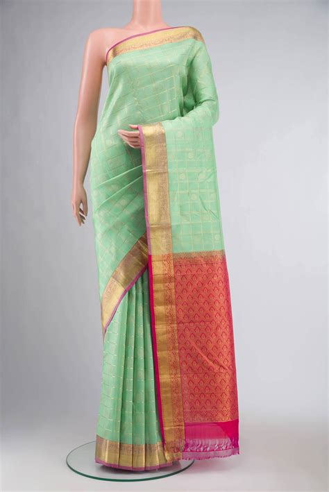 Mint Green Kanchipuram Silk Saree – Nalli Silk Sarees Pvt Ltd