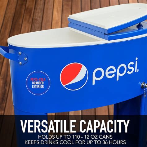 Pepsi Blue Steel Insulated Beverage Cooler, 80 Quart Capacity, 110 Can ...
