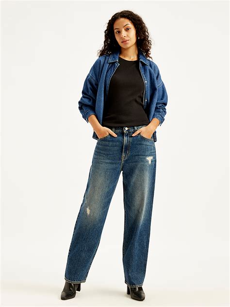 Women's 94 Blue Baggy Fit High Rise Jeans – Levis India Store