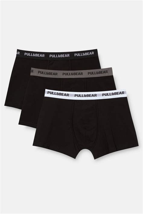 Pack of 3 pairs of black logo boxers - PULL&BEAR