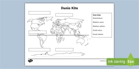Parts of My Planet Labelling - Indonesian (teacher made)