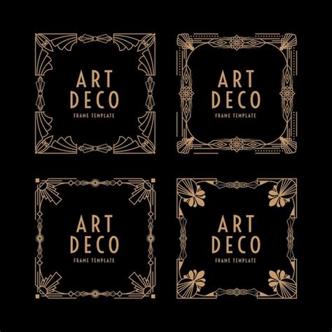 Art deco square frame illustration | Premium Vector