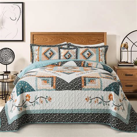 BEDIFANY Cotton King Size Quilt Sets, Lightweight King Quilt Bedding ...