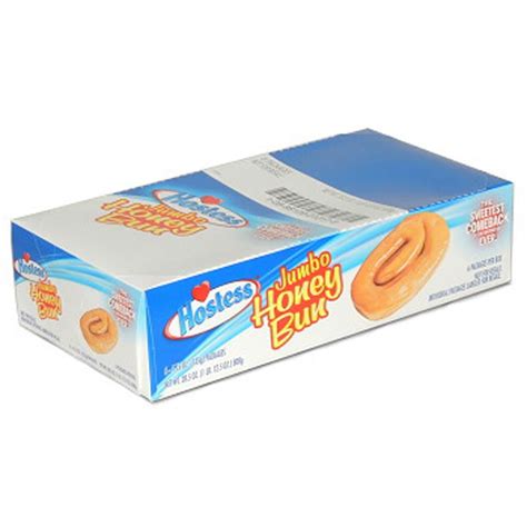 Hostess Large Jumbo Honey Buns, Bakery Fresh, 6 Pack, Individually ...