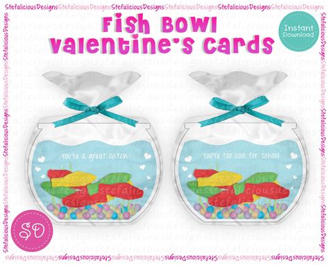 Free printable fish bowl valentine template, Download Free printable ...