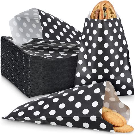 Buy 400 Packs 5 x 7 Inches Flat Paper Bags Polka Dot Paper Cookie Bags ...