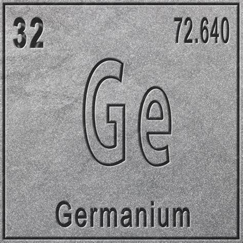 Premium Photo | Germanium chemical element, sign with atomic number and atomic weight, periodic ...