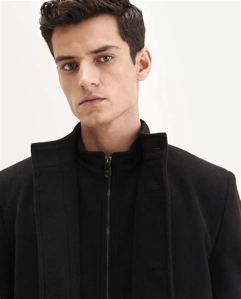 Rare Rabbit Men's Fanzo-25 Black Polyester Blend Fabric High Neck Regu