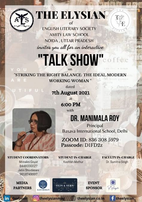 ‘ELYSIAN TALKS: A SERIES OF WEBINARS’ BY AMITY LAW SCHOOL, NOIDA