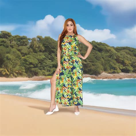 Tropical Halter Neck Beach Coverup with Back Tie Detailing – Itz fun