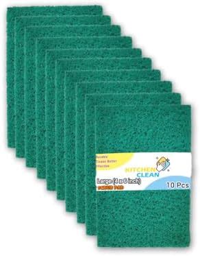 Kitchen Clean ™ 10 Pcs Large Kitchen Scrub Pads | Dish wash Scrubber ...