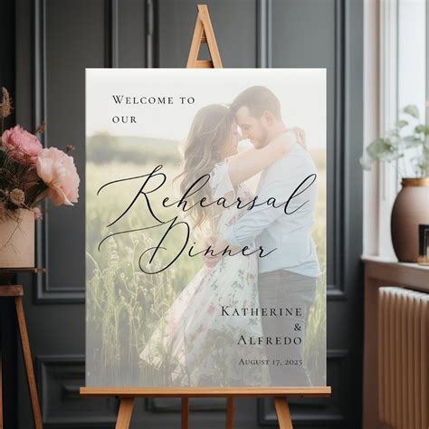 Elegant Rehearsal Dinner photo welcome Poster | Zazzle in 2025 ...
