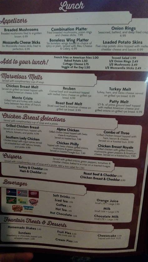 Menu at Round Table Family Restaurant, Centralia