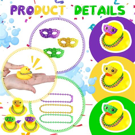 Deekin 24 Pcs Mardi Gras Rubber Ducks Mini Yellow India | Ubuy