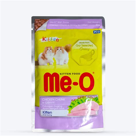 Me-O Chicken Chunk In Gravy Wet Food For Kitten - 80 gm Pack – Heads Up ...