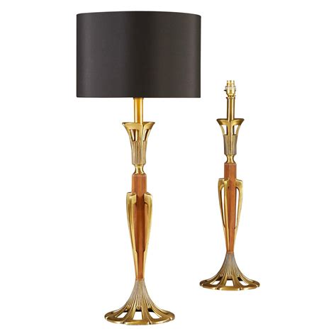 Pair of Tall Brass and Agates Table Lamps at 1stDibs