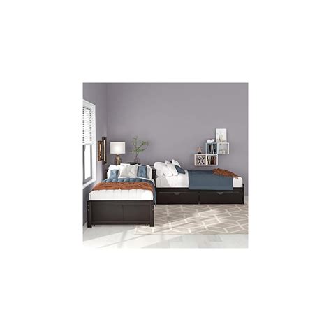 Buy Harper & Bright Designs L-Shaped Platform Bed with Trundle, Wooden ...