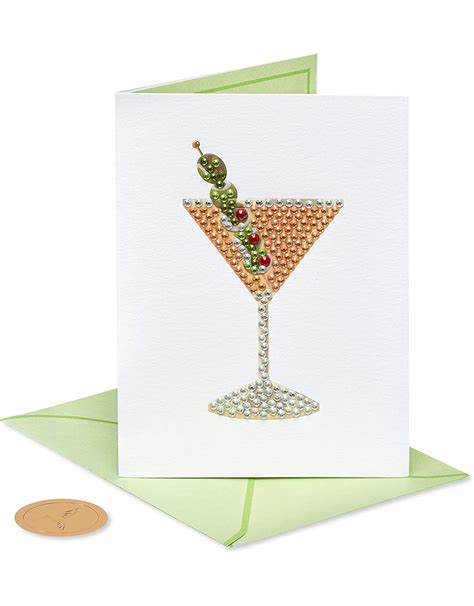 Papyrus Birthday Card Gemmed Martini | Judith Leiber - Digs N Gifts