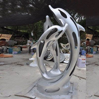 【供应不锈钢动物雕塑海豚雕塑】-新乐市康大园林工程有限公司15533622262-网商汇