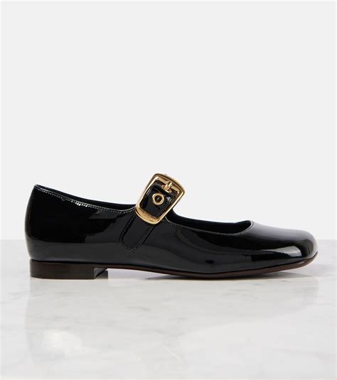 Polly patent leather Mary Jane flats in black - Chloe | Mytheresa