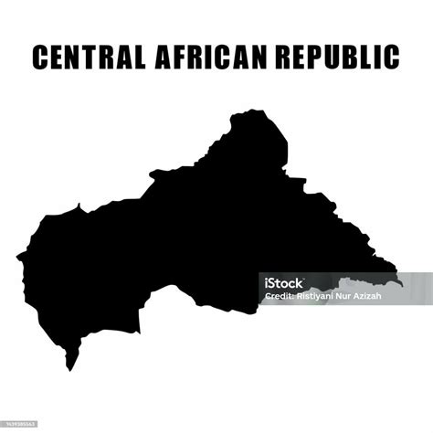 Ilustrasi Vektor Hitam Peta Garis Besar Republik Afrika Tengah Ilustrasi Stok - Unduh Gambar ...