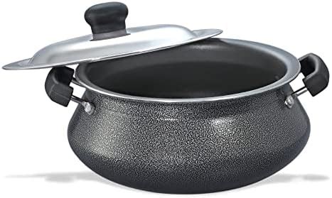 Buy Amazon Brand - Solimo Aluminium Hard Anodized Handi With Lid, 2.5 ...