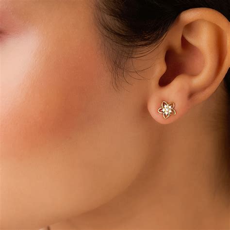 A Little Daily Delight Gold Plated 925 Silver Stud Earrings – Zavya