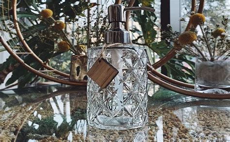 Zelvi Clear Glass Soap Dispenser Set for Bathroom, Wash Basin, Shampoo ...