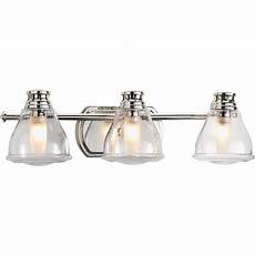 3 Light Bathroom Fixture by Progress Lighting Academy Collection 3 Light Polished 3 Light Bathroom Fixture