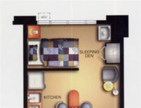 Image result for Studio Type Condo Layout