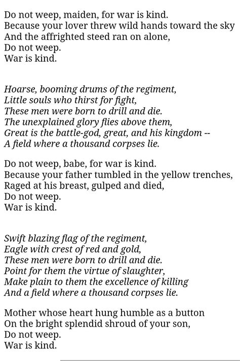[poem] War is Kind by Stephen Crane : r/Poetry