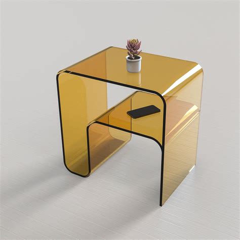 Aurelius acrylic side table clear colourful coffee tea end table hand ...