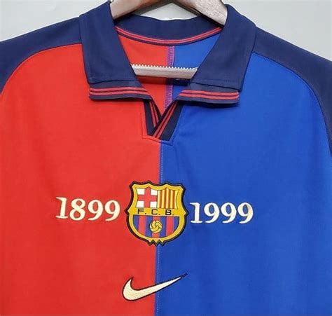 Barcelona Home 1999 (100) Year OLD Full sleeves Retro Jersey – TopGoals