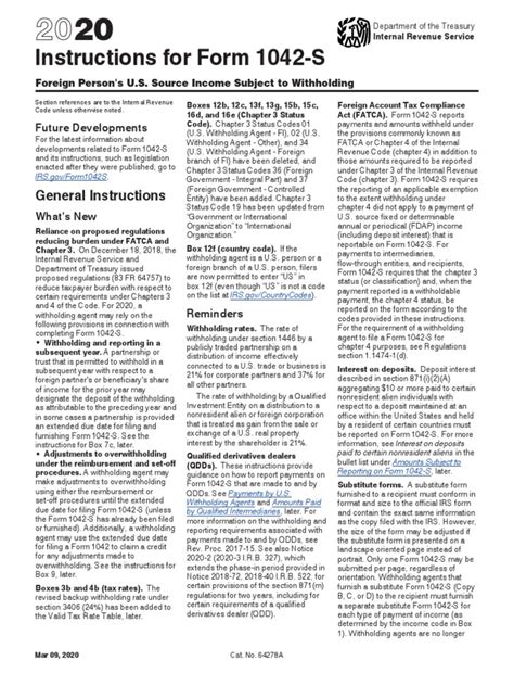 Instructions For Form 1042-S | PDF | Withholding Tax | Trust Law