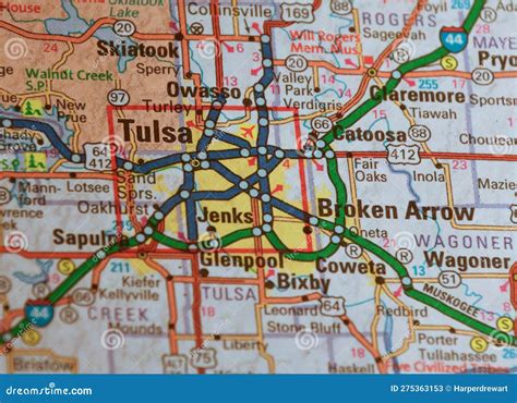 Map Image of Tulsa Oklahoma 1 Stock Image - Image of oklahoma, travel ...