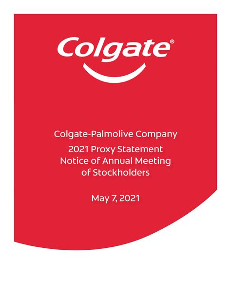 Colgate 2021 Proxy Statement Annual Shareholders Meeting - Our ...