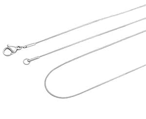 VAMA FASHIONS Classic Simple Silver Stainless Steel Round Snake Neck ...