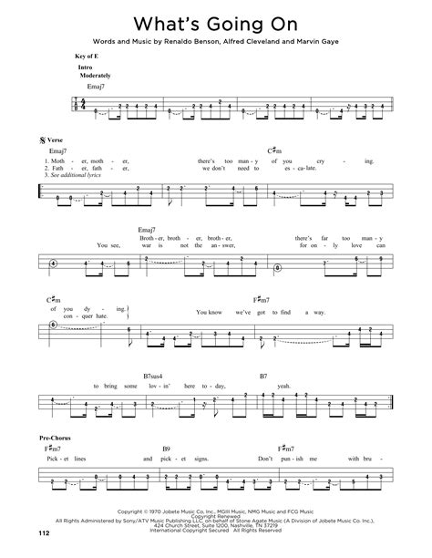 What's Going On by Marvin Gaye - Easy Bass Tab - Guitar Instructor