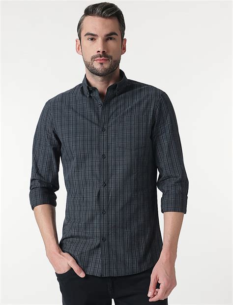 Buy Pure Cotton Check Button Down Collar Shirt at Marks & Spencer