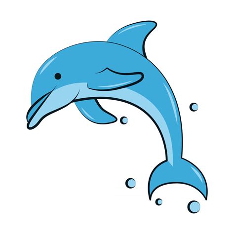 flat color vector illustration of a blue dolphin 2730057 Vector Art at ...