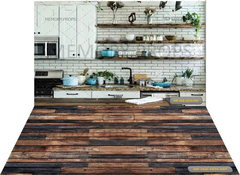 Modren Kitchen Brown Wooden Texture Backdrops
