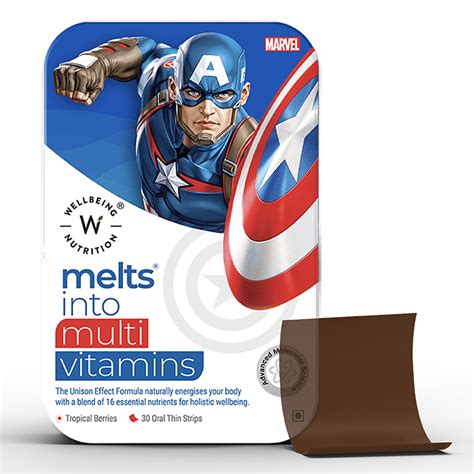 Marvel melts® Multivitamin Oral Strips for Kids with 16 Nutrients