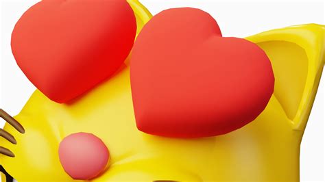 Heart Eyes Cat Emoticon Emoji or Smiley - 3D Model by cangbacang