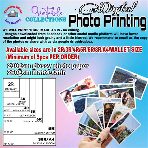 Digital Photo Printing - 2R/3R/4R/5R/6R/8R/A4/Wallet Size | Lazada PH