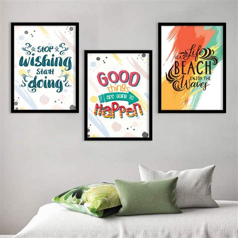 Motivational Quotes Framed Wall Posters Set – Kotart