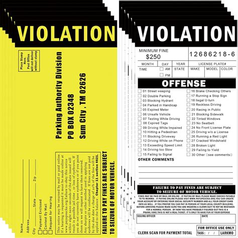 Amazon.com: 25 Pack Fake Parking Tickets 8.5 x 4 inches Funny Double ...