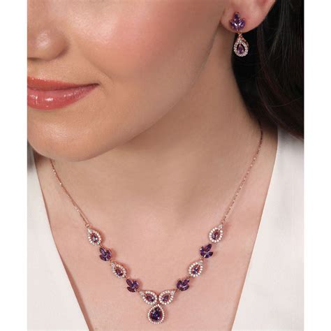 Buy Rose Petal Radiance Rose Gold-Plated Women's Jewellery Set Online ...