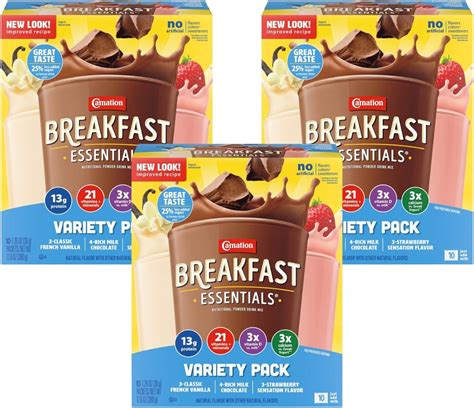 Amazon.com : Carnation Breakfast Essentials Powder Drink Mix, Rich Milk ...