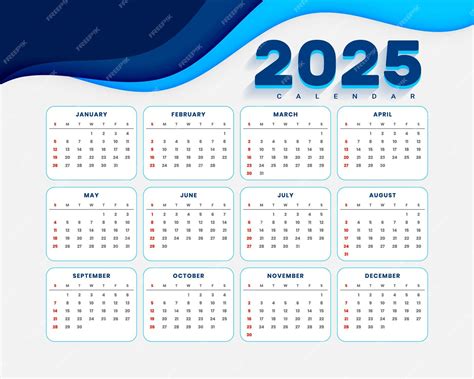 Напечатаемый шаблон календаря планировщика мероприятий 2025 года в ...